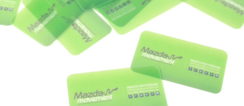 Mazda Movement Frosted Business Cards
